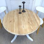Prachtige Witte Landelijke Ronde Eettafel 100 Cm thumbnail 15