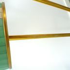 Jaren 50 Vloerlamp Met Roze En Groene Kap En Goudkleurige Poten thumbnail 16