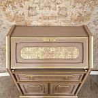 Vintage Look Secretaire In Dusty Pink En Goud thumbnail 3