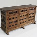 Vintage Spaans Houten Brutalist Dressoir 1960s thumbnail 5