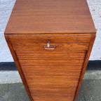 Eiken Rolluik Archiefkast Met Originele Schuifbakken, 113 Cm Hoog thumbnail 9