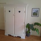 Witte Grote Houten Kast. Opsetims Demi-kast thumbnail 10