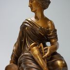 Beeld Van Romeins/Griekse Zittende Vrouw, Gesigneerd Aizelin, 19Th Century thumbnail 6