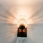 Mid Century - Wandlamp - Teak - Kristal - 70'S thumbnail 4