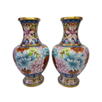 Vintage Set Cloisonné Vazen thumbnail 3