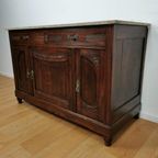 Vintage Antiek Dressoir Commode Ladekast Badkamermeubel Met Marmer Blad 606 thumbnail 8