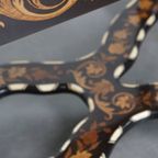 Prachtige En Sierlijke, Antieke 19e Eeuwse Hollandse Marqueterie Tafel thumbnail 6
