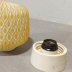 Vintage Glazen Plafondlamp, Wit En Geel thumbnail 14