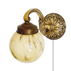Artdeco Wandlamp Messing Opaline 1930’s thumbnail 4
