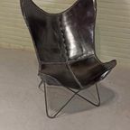 Zwarte Leer Vliender Fauteuil Stoel thumbnail 3