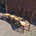 Knopstoelen Donker Eiken Set Van 4 thumbnail 6