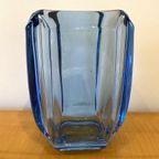 Uranium Glass Vase Blue 1970s thumbnail 9