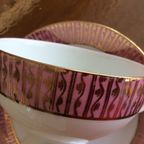 Prachtige Vintage Jaren 60 Kop En Schotel Mayer Wiesau Bavaria In Roze En Goud thumbnail 5