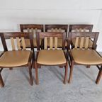 Set Van 6 Brutalist Eetkamerstoelen Wenge Vintage Design thumbnail 2