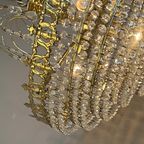 Xl Vintage Kroonluchter Kristal Messing Frame Zakkroonluchter thumbnail 7