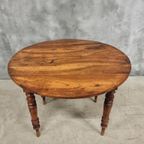 Antieke Hangoortafel Ronde Tafel Notenhout 96 Cm thumbnail 12