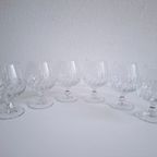 6 Zware Vintage Handgemaakte Kristallen Brandy / Cognac Glazen thumbnail 6