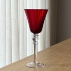 Set Of 4 Vintage Ruby Red Wine Glasses thumbnail 2