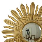 Vintage Zonnespiegel Sunburst Spiegel Convex Goud Hars 48Cm thumbnail 4