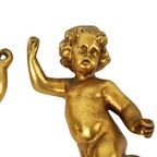 Koppel Engelen Putti Beelden Bladgoud Verguld Stucco 29cm thumbnail 15