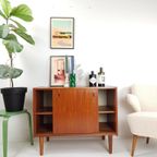 Vintage Deens Kastje Schuifdeuren Teak | Teak Fineer Kastje thumbnail 3