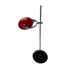 Herda - Space Age Table Lamp - Red Shade, Black Base And Chromed Upright (Rare Model) thumbnail 2