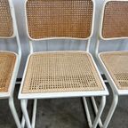 Zes Vintage Cesca Design Stoelen, Witte Uitvoering, 1980's thumbnail 4