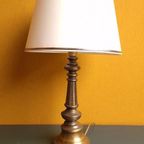 Vintage Schemerlamp Op Koperen Voet, Lampje, Schemerlampje thumbnail 9