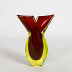 Murano Sommerso - Flavio Poli - Rood - Geel - 'Teardrop' - Vaasje - 1960'S thumbnail 2