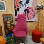 Roze Fauteuil Retro Draaistoel Roze Draaifauteuil thumbnail 4