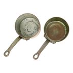 Set Van 2 Decoratieve Steelpannen Koper Staal Frankrijk thumbnail 6