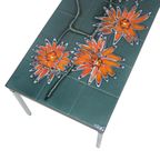 Grote Keramische Tegeltafel Adri Belarti Oranje Bloemen Abstract 109Cm thumbnail 11