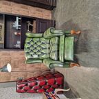 Chesterfield Lazychester Relaxfauteuil (m) - Antiek Limoen Groen Met Knopenzit thumbnail 3
