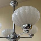 Hanglamp Lamp Plafondlamp Art Deco 1930 4 Arms Clichyglas Frans thumbnail 7