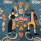 Vintage Zweeds Opbergblik Met Folkloristisch Dessin thumbnail 3