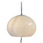 Gepo - Floor Lamp - Space Age - Mushroom Lamp - White Acrylic Shade And Chromed Base thumbnail 5