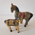 Indiaas Ghodi Huwelijks Paard Beeldjes Houten Paardjes Beeld thumbnail 4