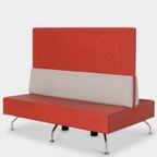 Ontvangstbank Orangebox, Rood-Wit, 160 X 139 Cm ( Hoge Rug 2 Treinbank Type ) thumbnail 2