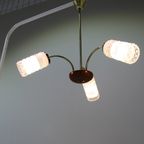 Vintage Plafondlamp - 3-Armig, Messing, Glas Jaren '50/'60 | 01480 thumbnail 4