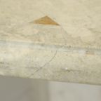 Vintage Achthoekige Eettafel Travertin Natuursteen Italië Jaren 70 thumbnail 9