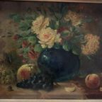 Hubert Bellis (1831-1902). Schilderij «Stilleven Met Bloem En Fruit». thumbnail 5