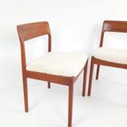 5 Vintage Teakhouten Stoelen Nieuw Gestoffeerd Teddy Deens thumbnail 6