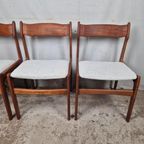 4 Vintage Deense Eetkamerstoelen Jaren 60 Teak Bouclé 60S thumbnail 19