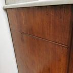 Vintage Antiek Dressoir Commode Ladekast, Badkamermeubel Met Marmer Blad 203 thumbnail 14