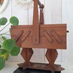 Vintage Sewing Box, Naaibox, Fournituren Harmonica Kastje thumbnail 6