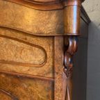 Antiek Notenhout Secretaire/ Klepsecretaire Met Veel Lades thumbnail 2