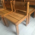 6 Grenen Eetkamerstoelen, Zweden Jaren 70 thumbnail 5