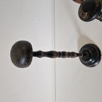Set Van 3 Antieke Hoedenstandaard Pruiken Standaard thumbnail 4