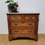 Vintage Frans Dressoir Commode, Ladekast Badkamermeubel Met Marmer Blad 207 thumbnail 2