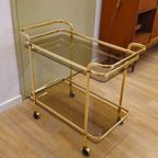 Vintage Serveerwagen Barcart Drankenwagen Trolley Messing thumbnail 3
